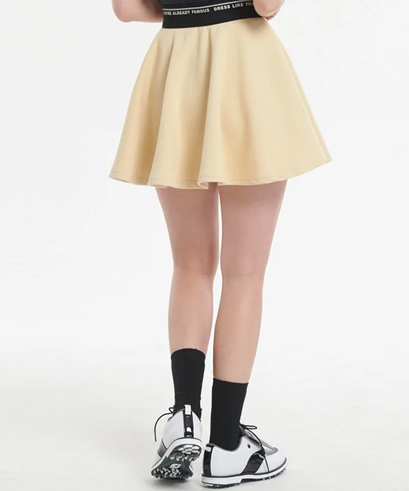 Q.C PLAY: Functional PK Lettering Banding Flare Huls Skirt - 3 colors
