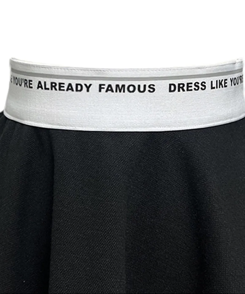 Q.C PLAY: Functional PK Lettering Banding Flare Huls Skirt - 3 colors