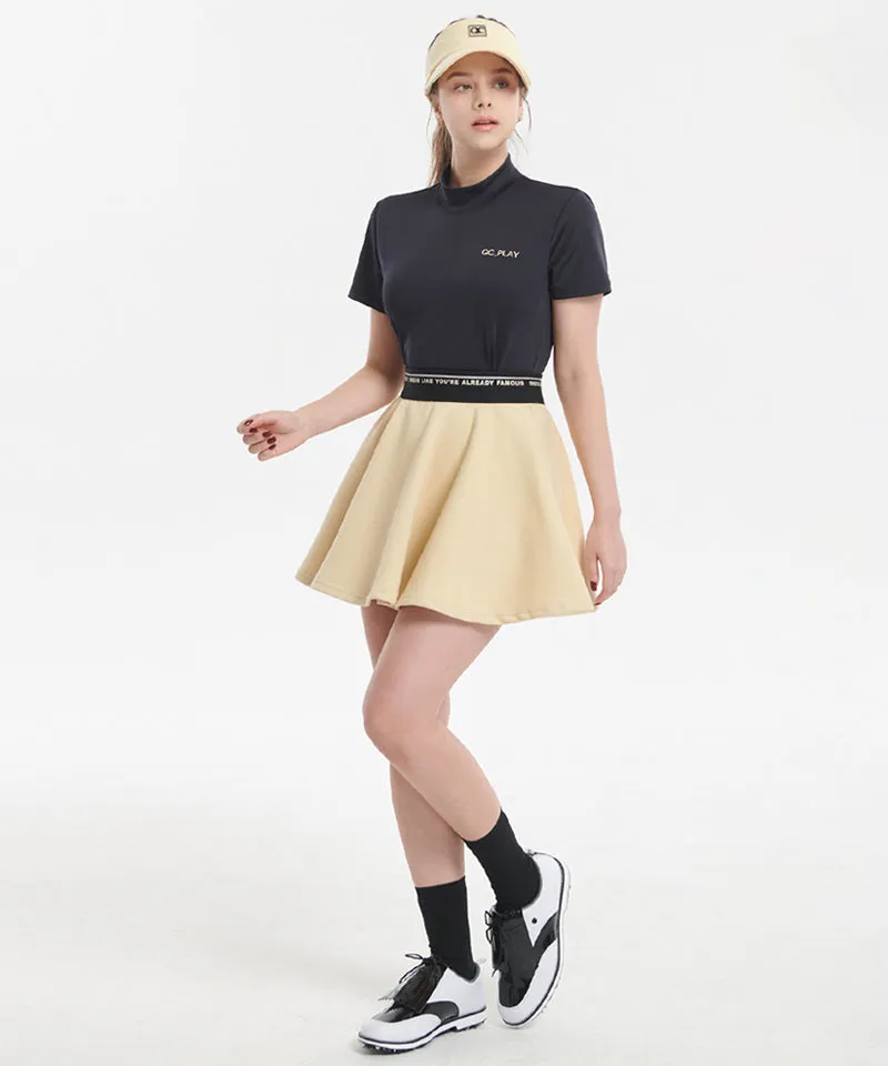 Q.C PLAY: Functional PK Lettering Banding Flare Huls Skirt - 3 colors