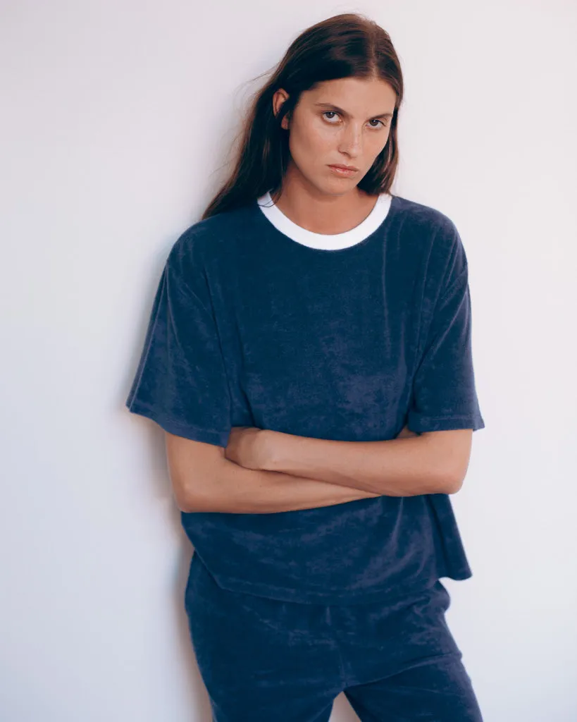 Raff Collective - Belle Terry Towelling T-shirt - Caviar