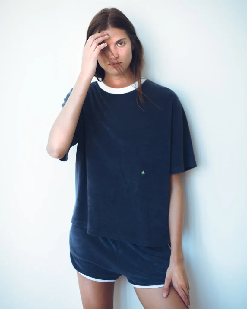 Raff Collective - Belle Terry Towelling T-shirt - Caviar