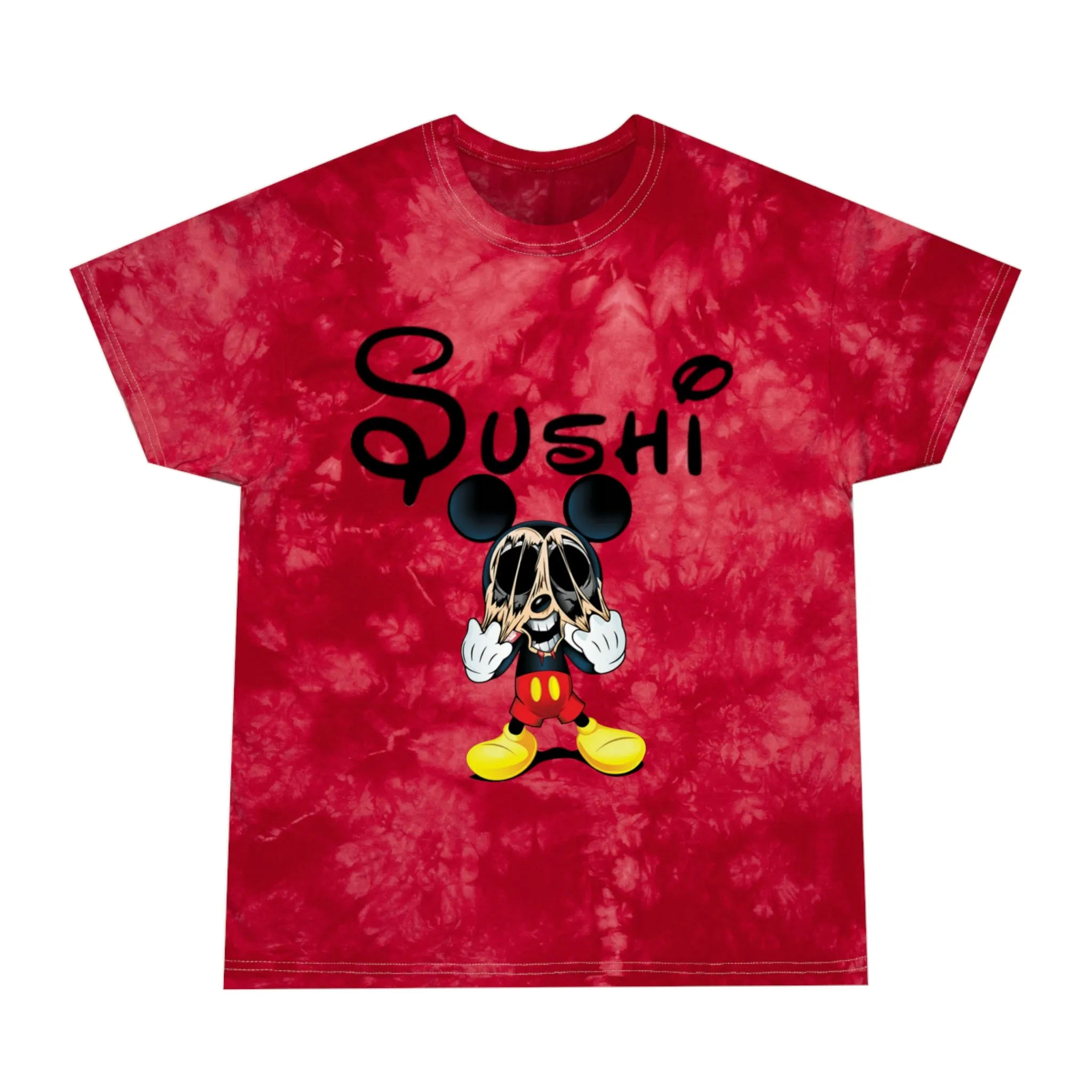 Raw Sushi "dead rat" Tie-Dye Tee, red