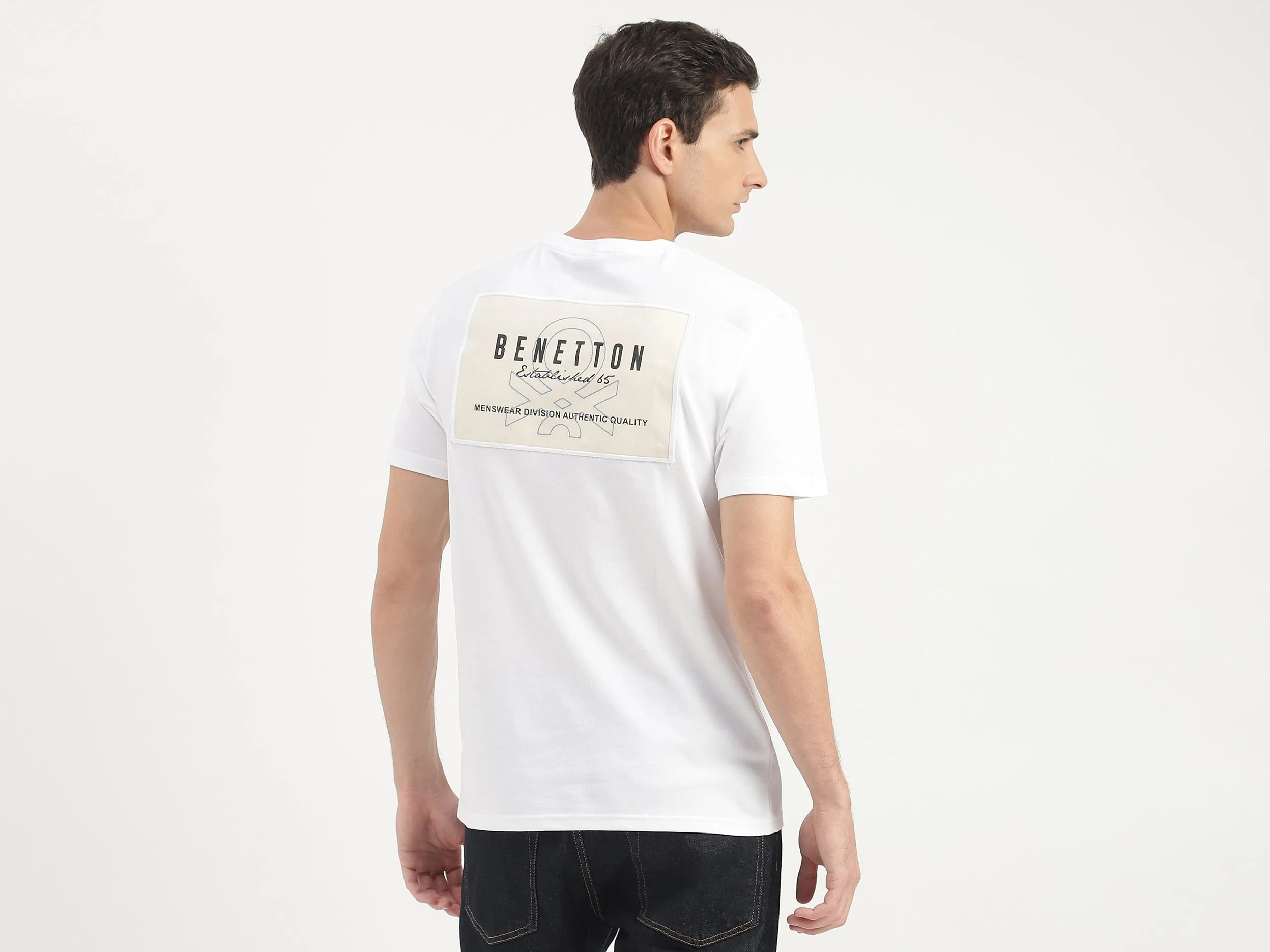 Regular Fit Round Neck Applique T-Shirt