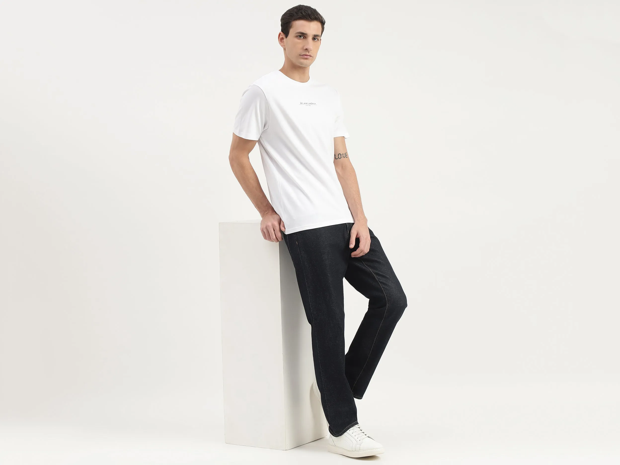 Regular Fit Round Neck Applique T-Shirt