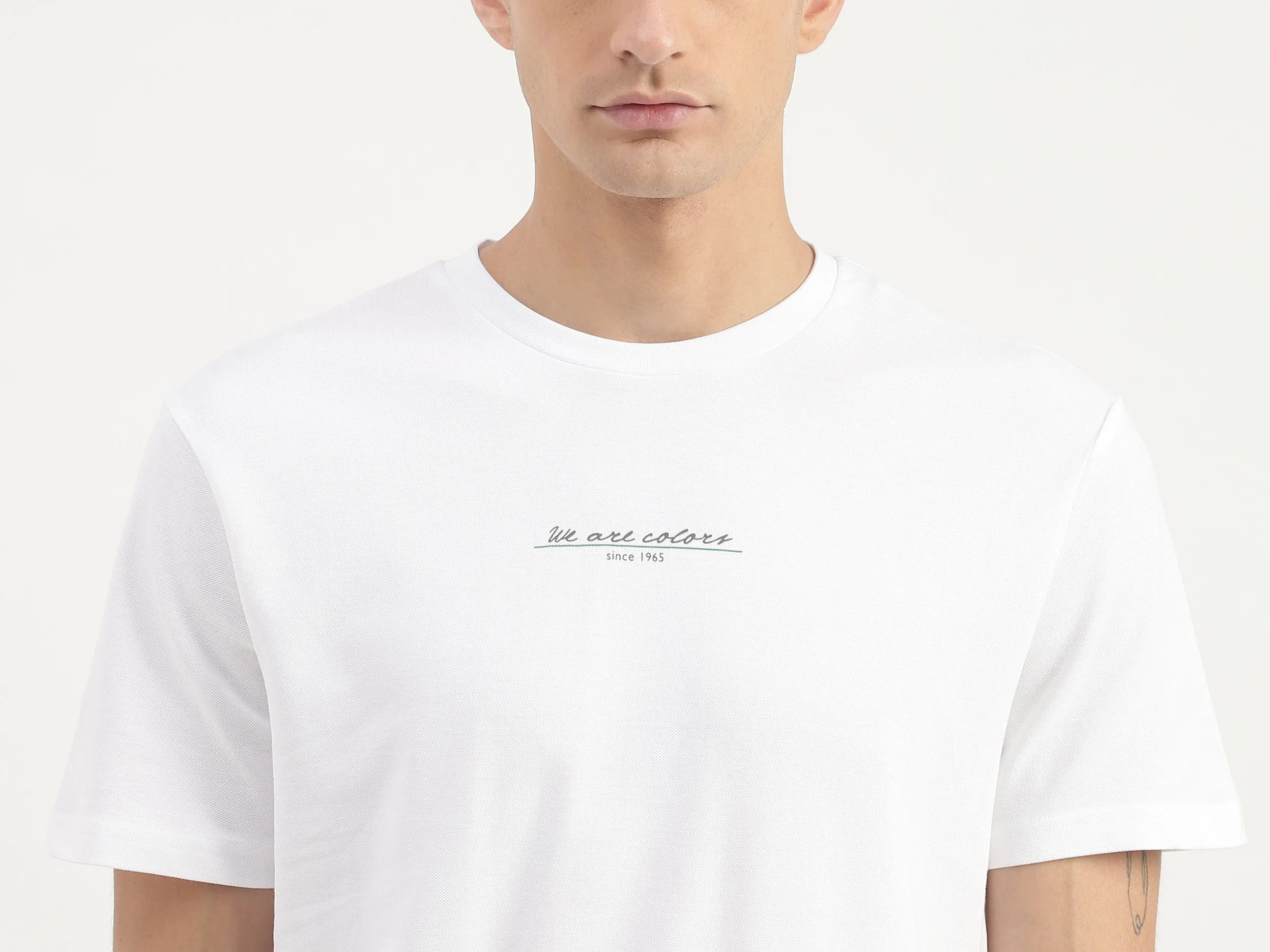 Regular Fit Round Neck Applique T-Shirt