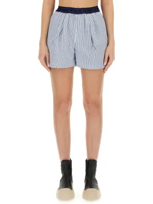 Relaxed-Fit Bermuda Shorts With Textured Stripe Pattern