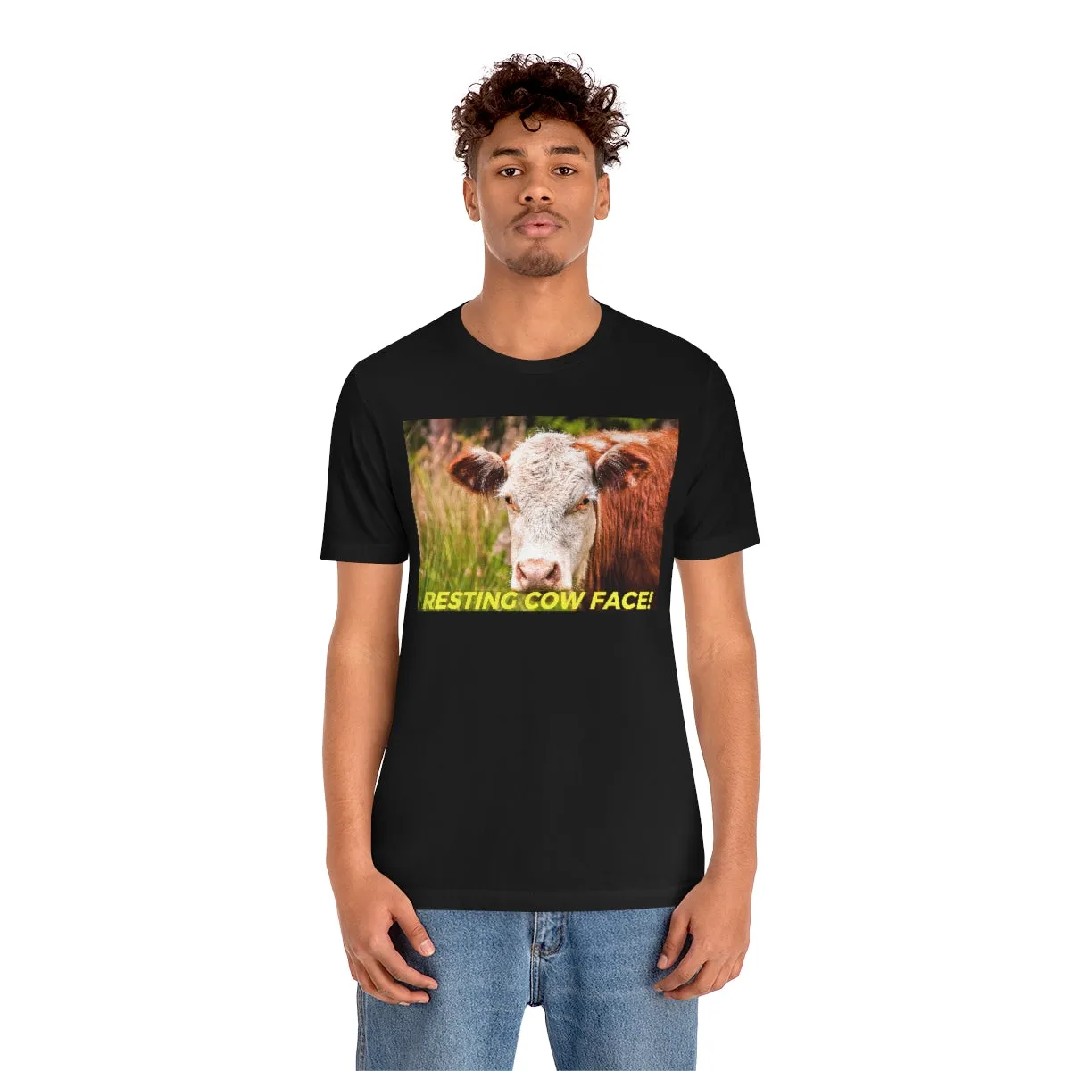 Resting Cow Face Short Sleeve Tee
