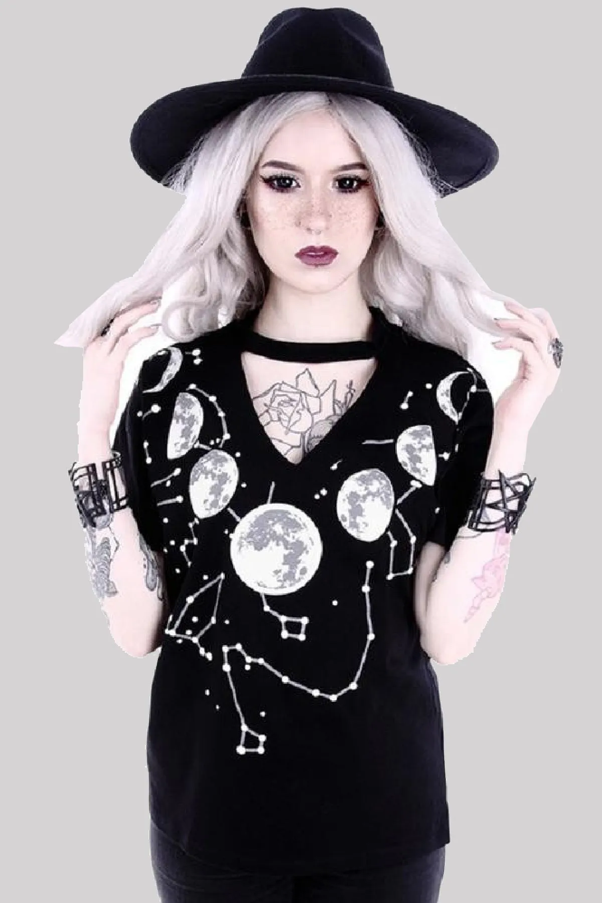 Restyle Moon Phases Wicca Choker T-shirt
