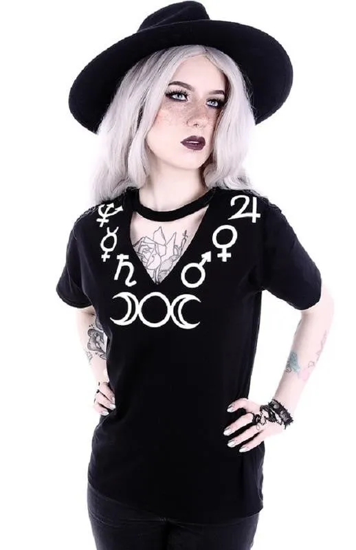 Restyle Occult Symbols Wicca Choker T-shirt