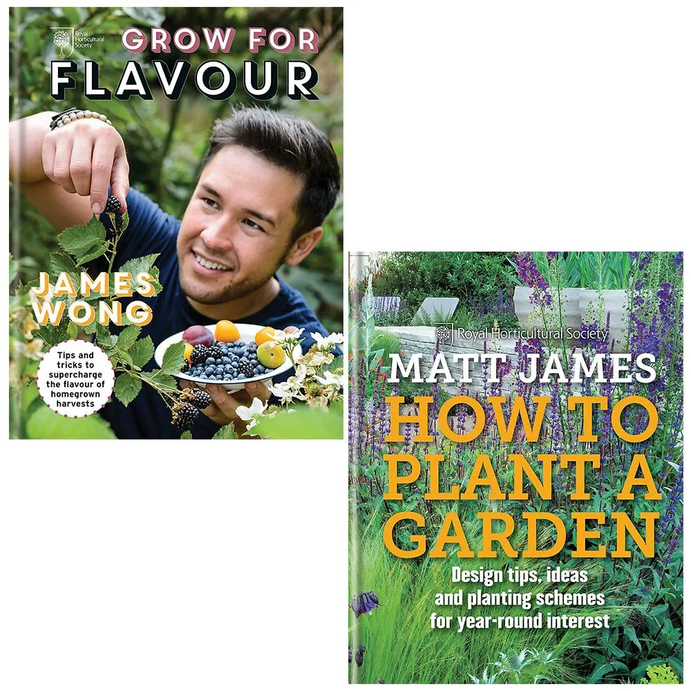 RHS Grow for Flavour [Hardcover], RHS How to Plant a Garden 2 Books Collection Set