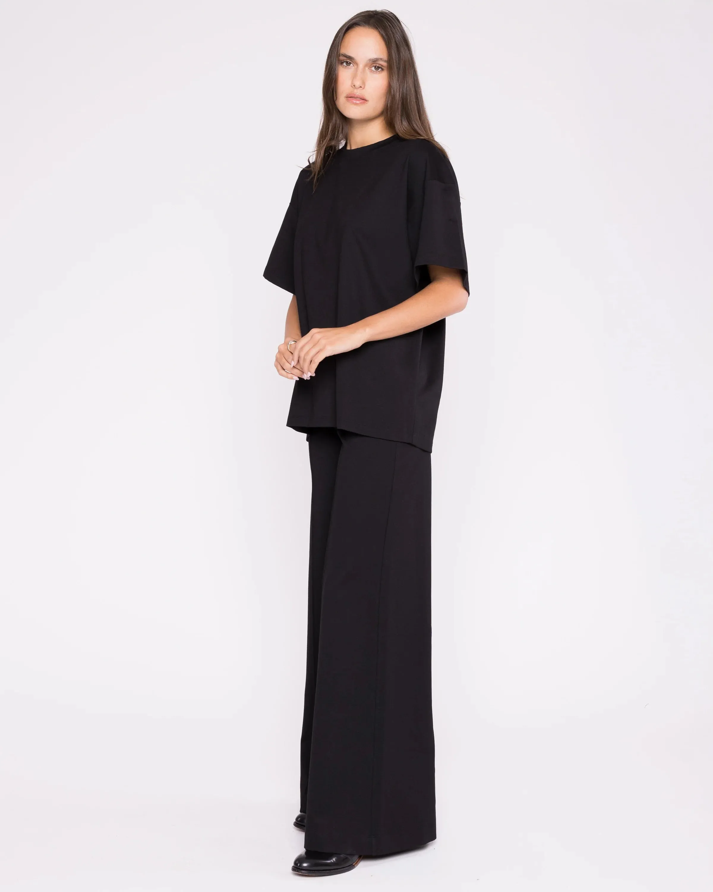 Ripley Rader Black Ponte Knit Big Shirt