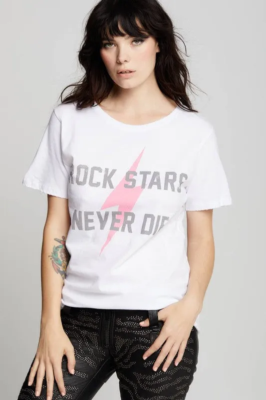 Rock Stars Never Die Boyfriend Tee, Recycled Karma
