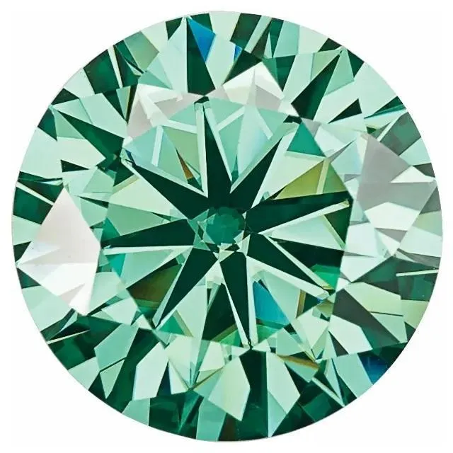 Round Diamond Faceted FAB Green Moissanite Loose Stone