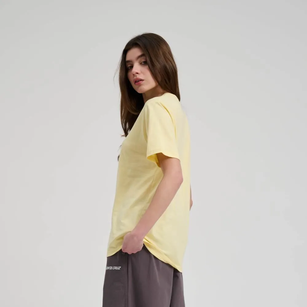 Santa Cruz Womens T-Shirt Delfino Flower Front T-Shirt - Butter