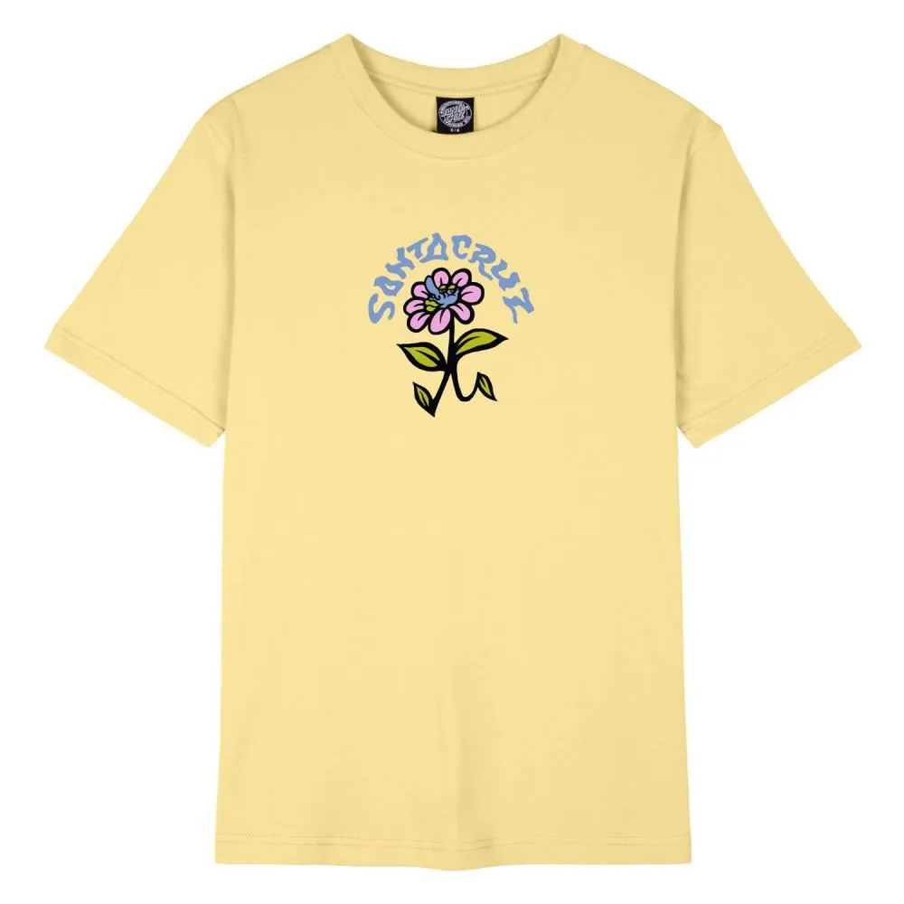 Santa Cruz Womens T-Shirt Delfino Flower Front T-Shirt - Butter