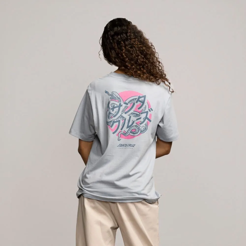 Santa Cruz Womens T-Shirt Serpent Japanese Dot - Sea Ice