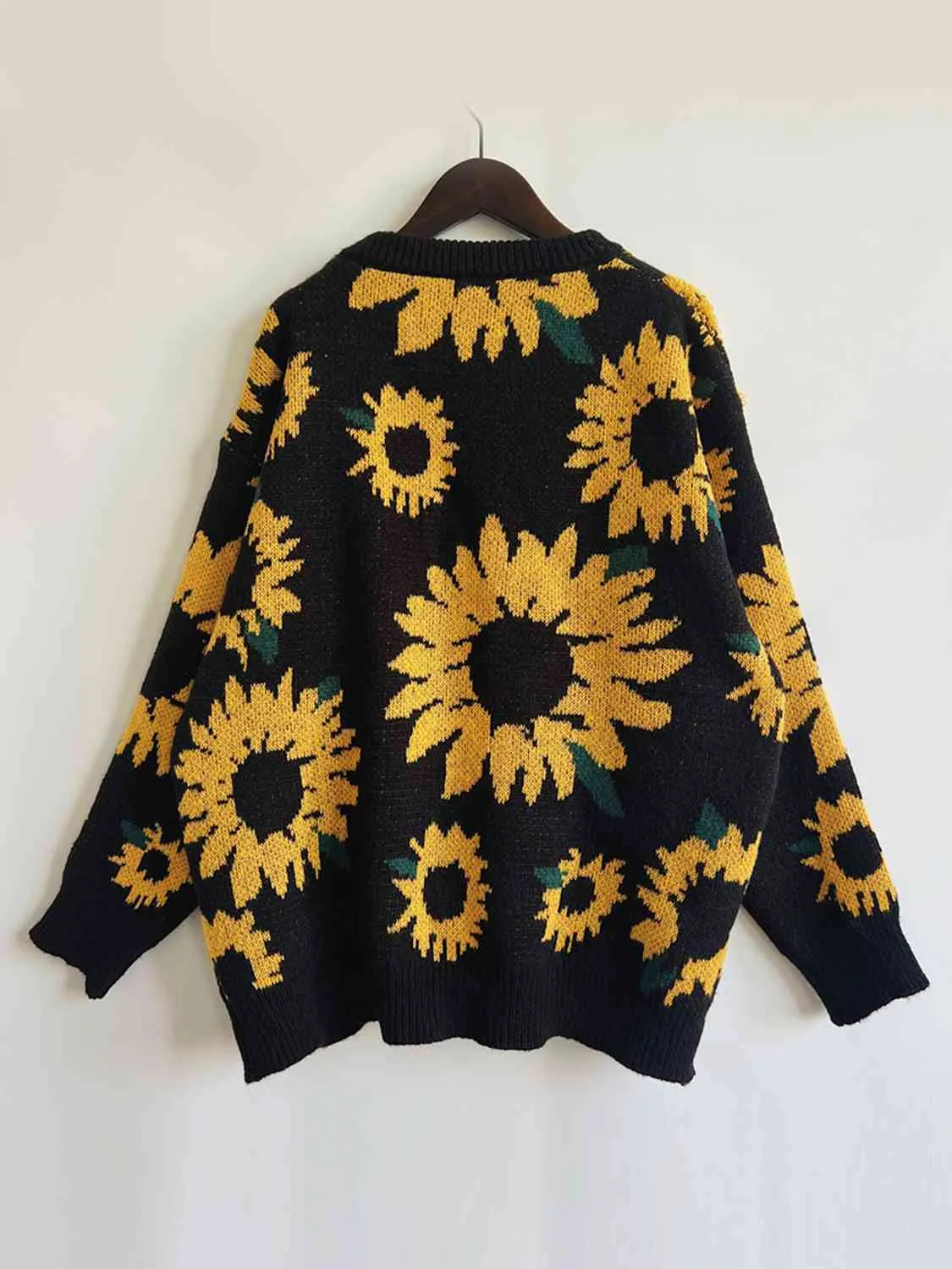 Shannon Sunflower Dropped Shoulder Long Sleeve Sweater