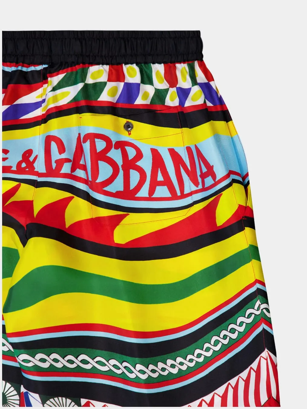 Silk Twill Shorts With Carretto Print