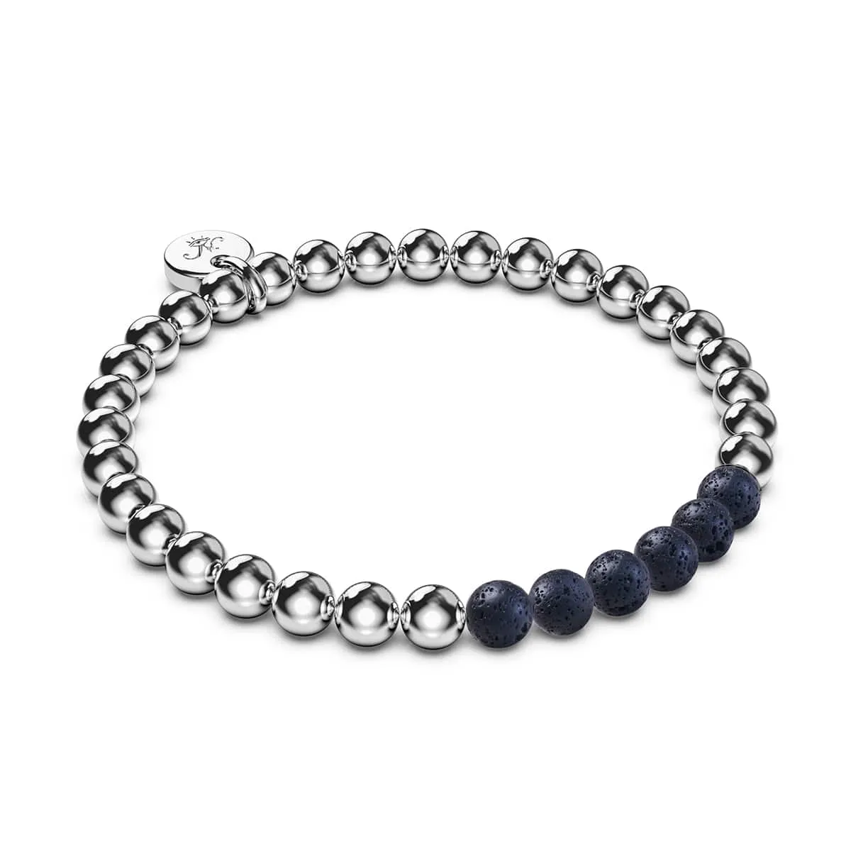 Silver x Black | Lava Rock Diffuser Bracelet