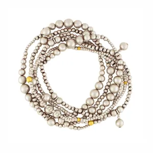 Smoldering Silver Bonfire Stretch Bracelet Set