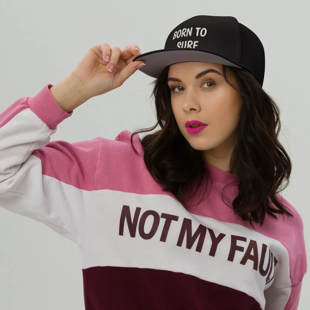 Snapback Hat "2051-0031 Born To Play Surf (White Logo)"