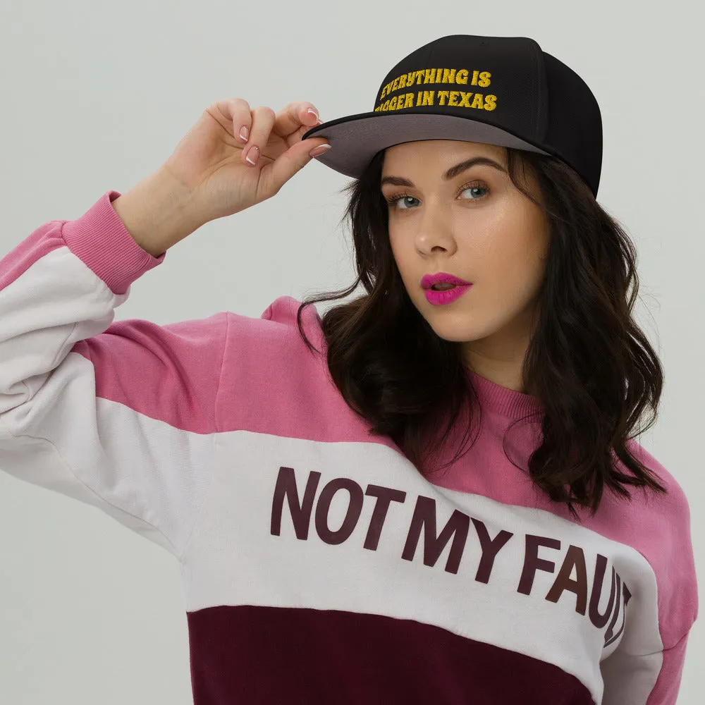 Snapback Hat "2052-0051 Everything Is Bigger In Texas (Yellow Logo)"