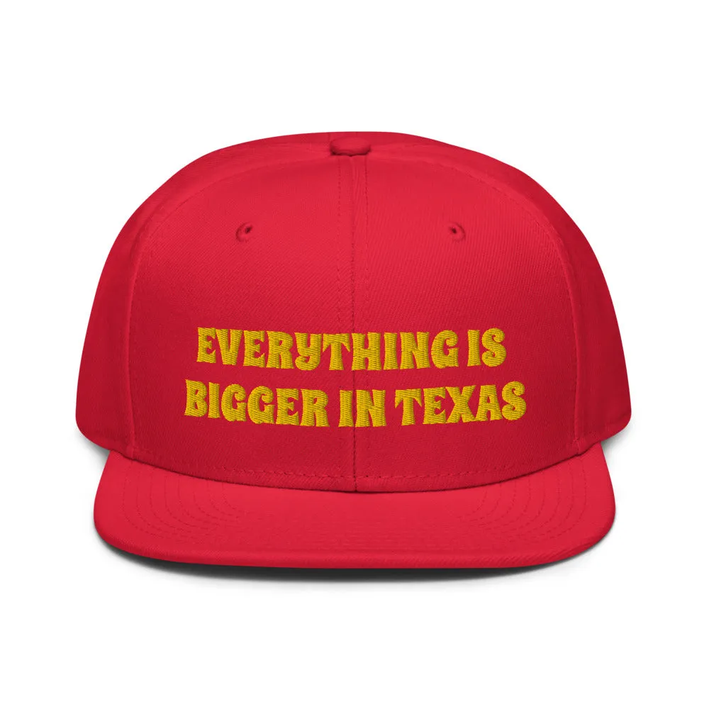 Snapback Hat "2052-0051 Everything Is Bigger In Texas (Yellow Logo)"
