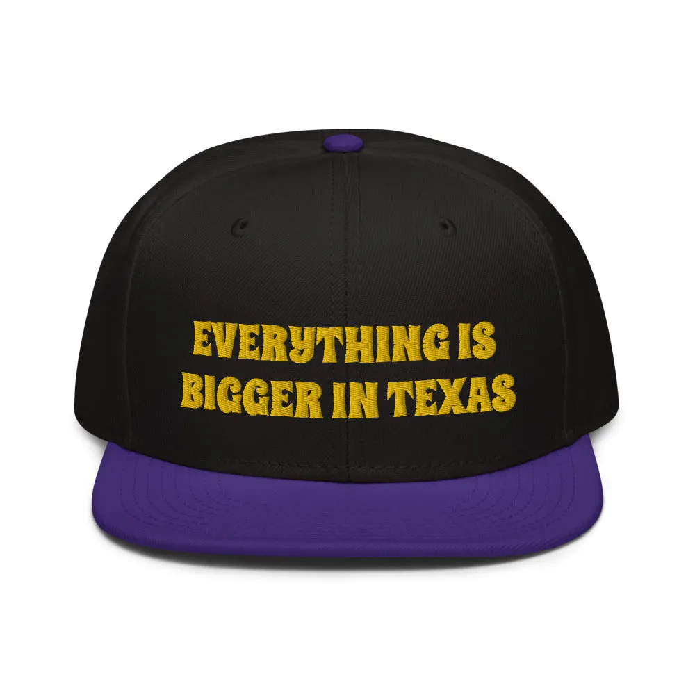 Snapback Hat "2052-0051 Everything Is Bigger In Texas (Yellow Logo)"