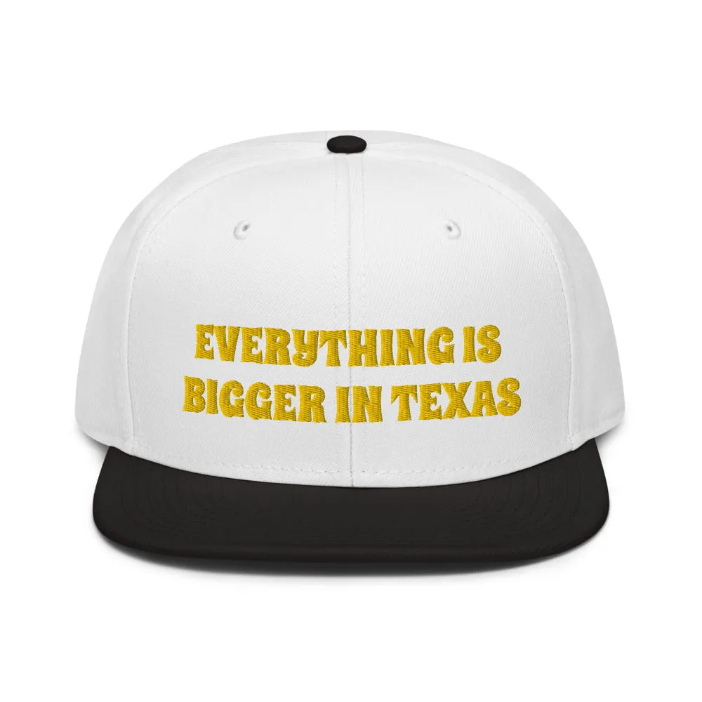 Snapback Hat "2052-0051 Everything Is Bigger In Texas (Yellow Logo)"