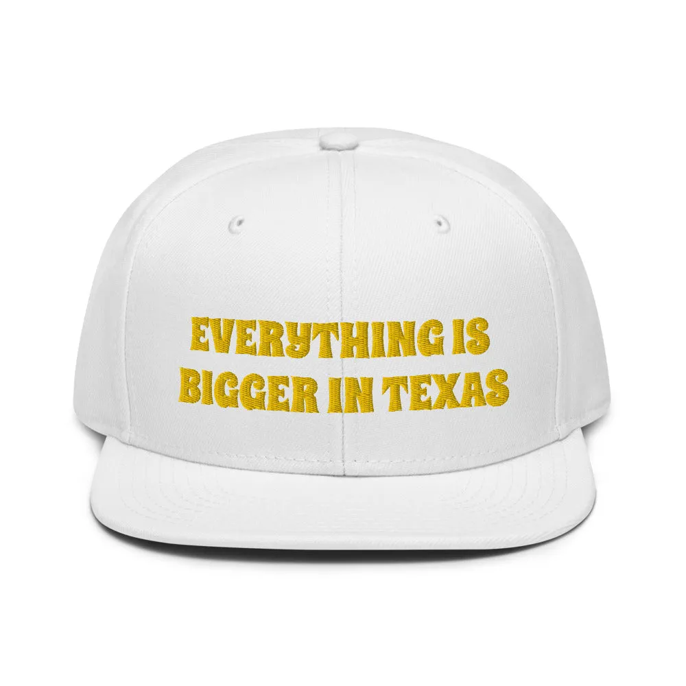 Snapback Hat "2052-0051 Everything Is Bigger In Texas (Yellow Logo)"