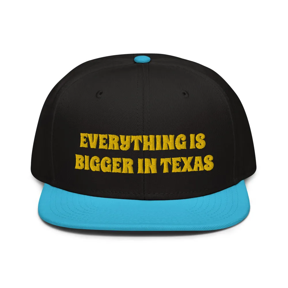 Snapback Hat "2052-0051 Everything Is Bigger In Texas (Yellow Logo)"