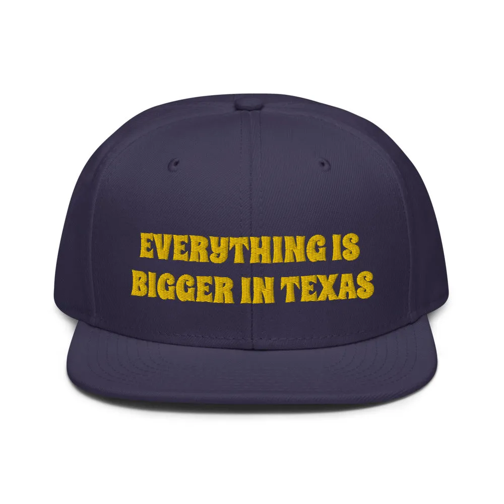 Snapback Hat "2052-0051 Everything Is Bigger In Texas (Yellow Logo)"