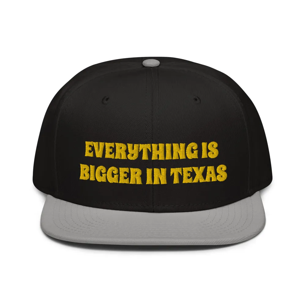 Snapback Hat "2052-0051 Everything Is Bigger In Texas (Yellow Logo)"