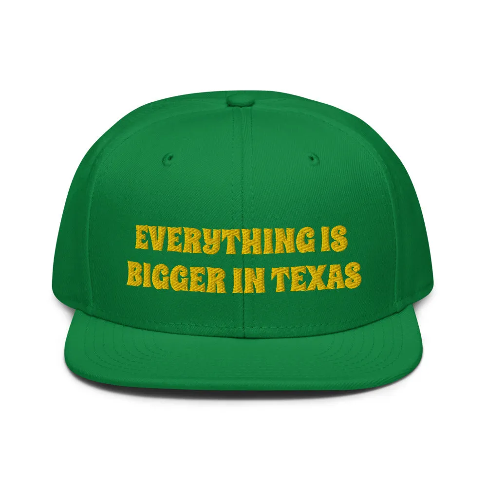 Snapback Hat "2052-0051 Everything Is Bigger In Texas (Yellow Logo)"