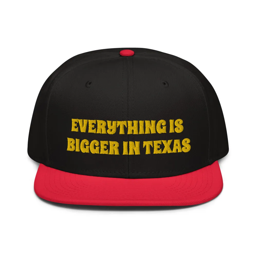 Snapback Hat "2052-0051 Everything Is Bigger In Texas (Yellow Logo)"