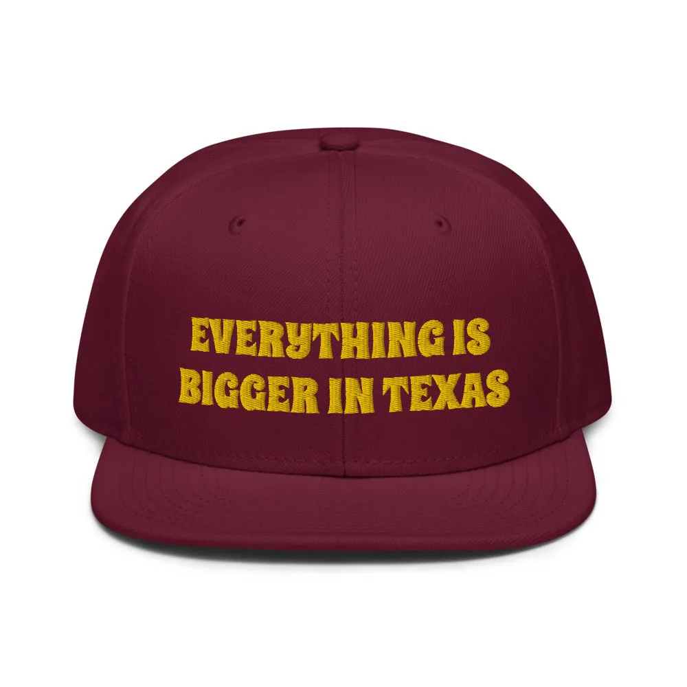 Snapback Hat "2052-0051 Everything Is Bigger In Texas (Yellow Logo)"