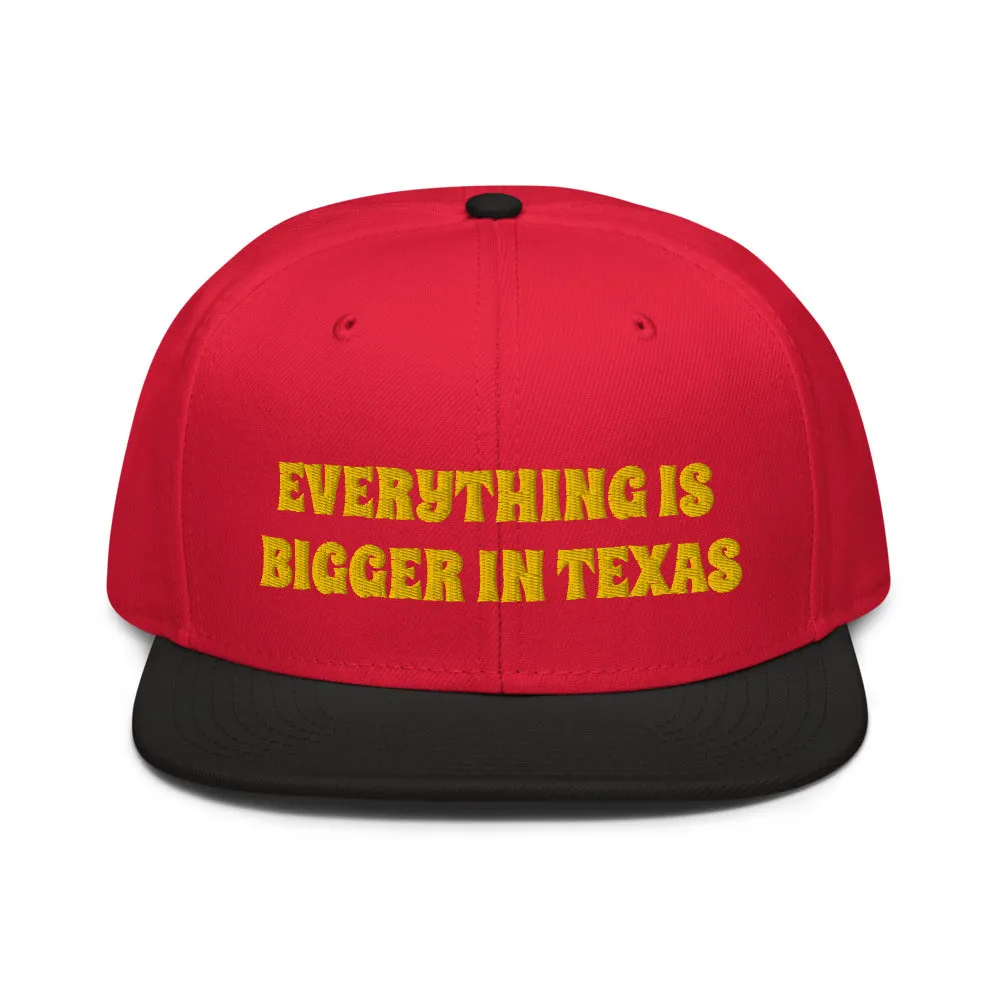 Snapback Hat "2052-0051 Everything Is Bigger In Texas (Yellow Logo)"