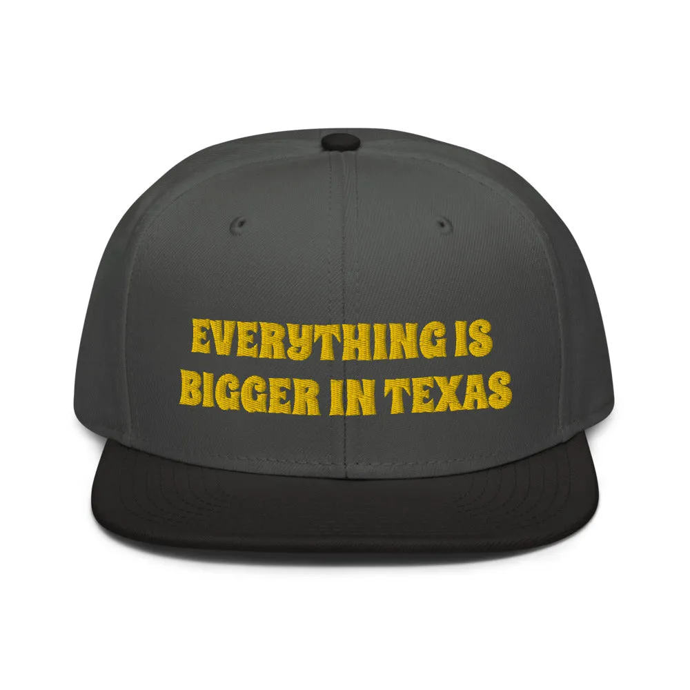 Snapback Hat "2052-0051 Everything Is Bigger In Texas (Yellow Logo)"