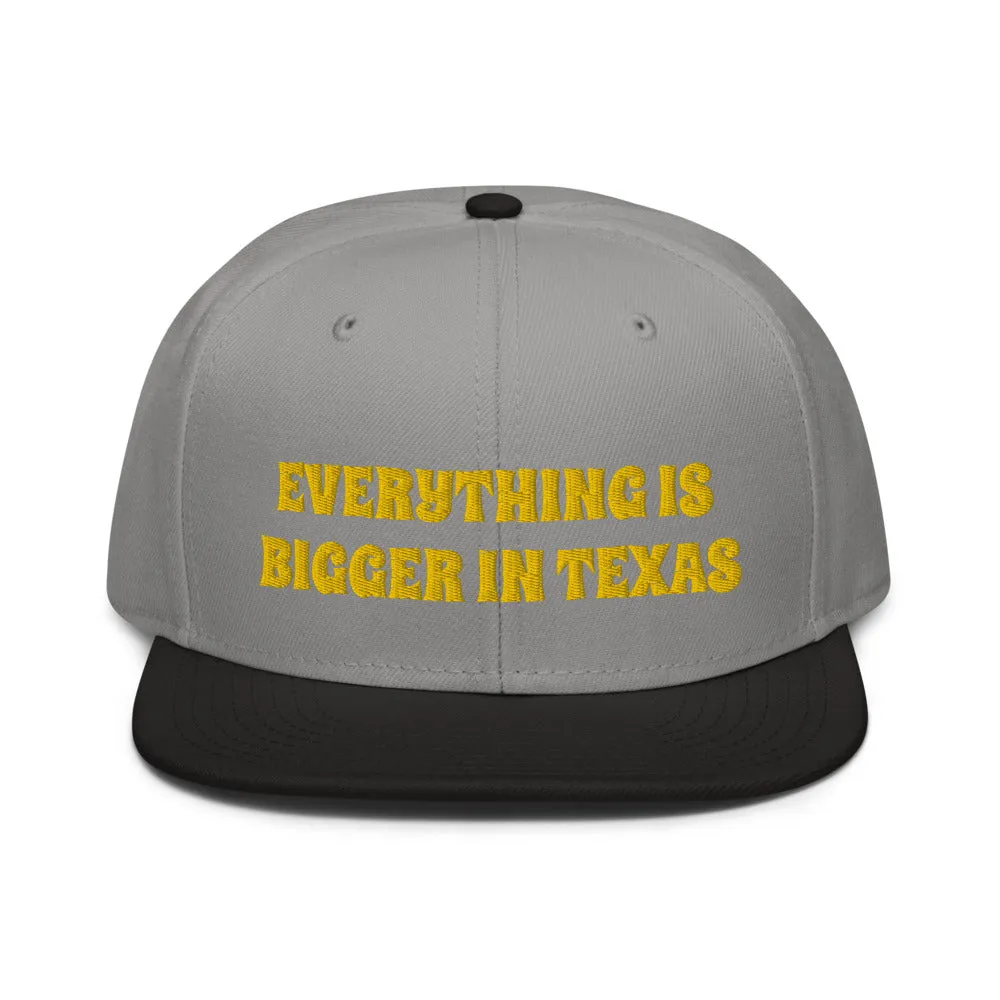 Snapback Hat "2052-0051 Everything Is Bigger In Texas (Yellow Logo)"
