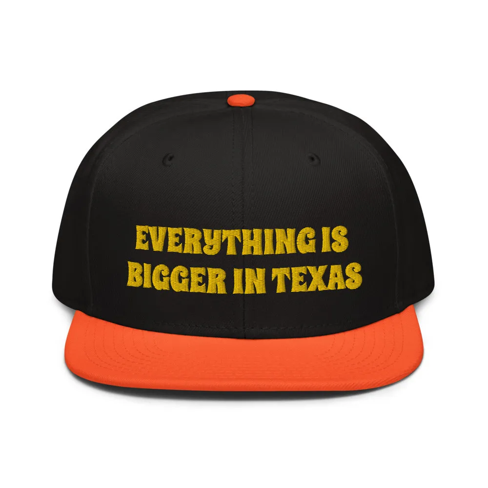 Snapback Hat "2052-0051 Everything Is Bigger In Texas (Yellow Logo)"