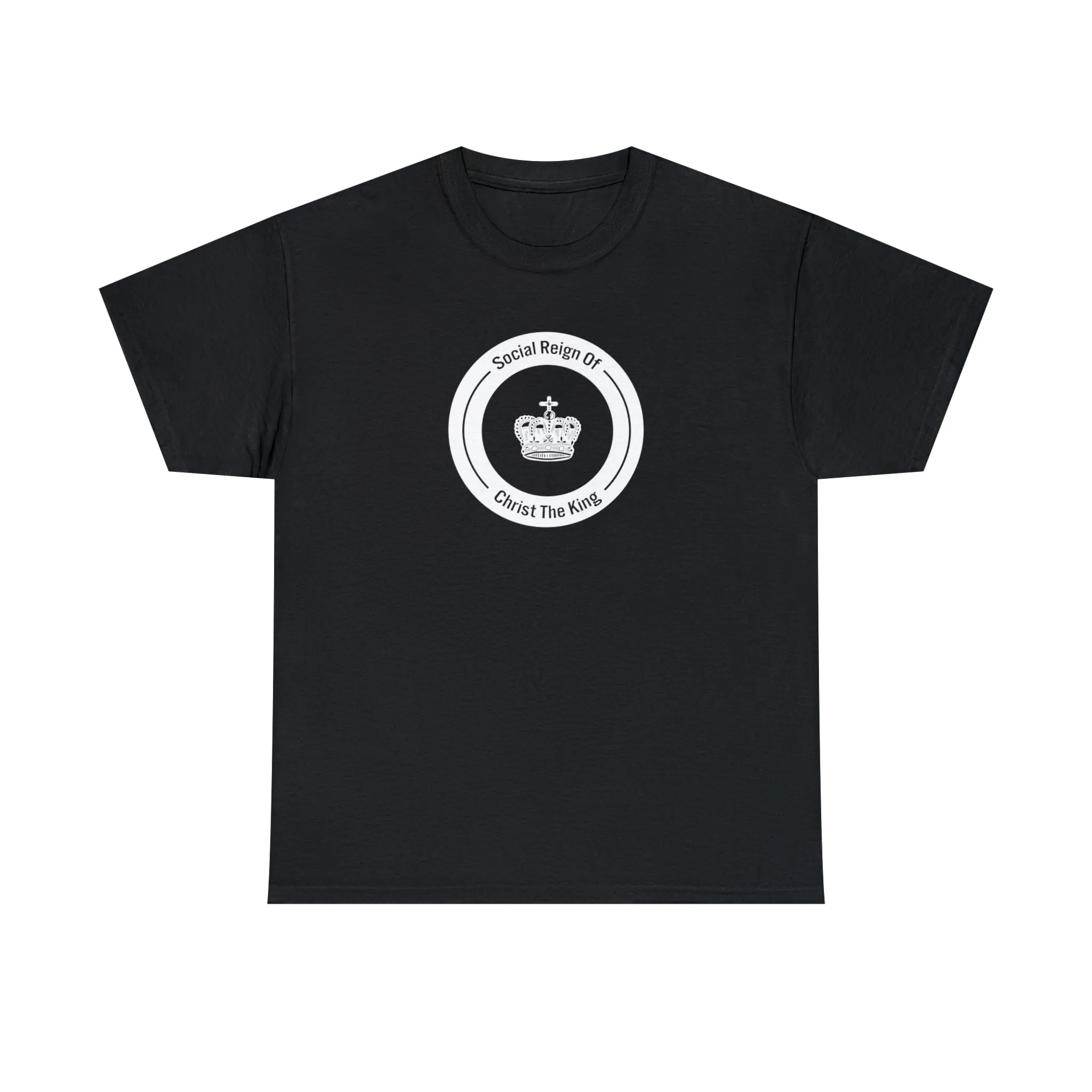 Social Reign of Christ the King woman's White Circle t-shirt