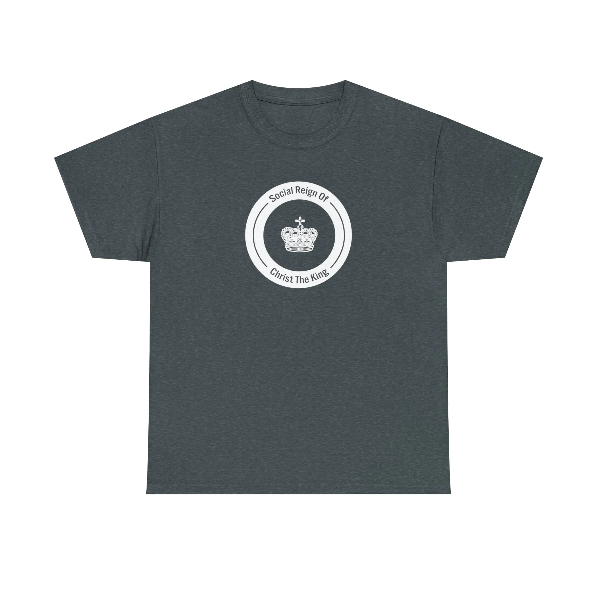 Social Reign of Christ the King woman's White Circle t-shirt