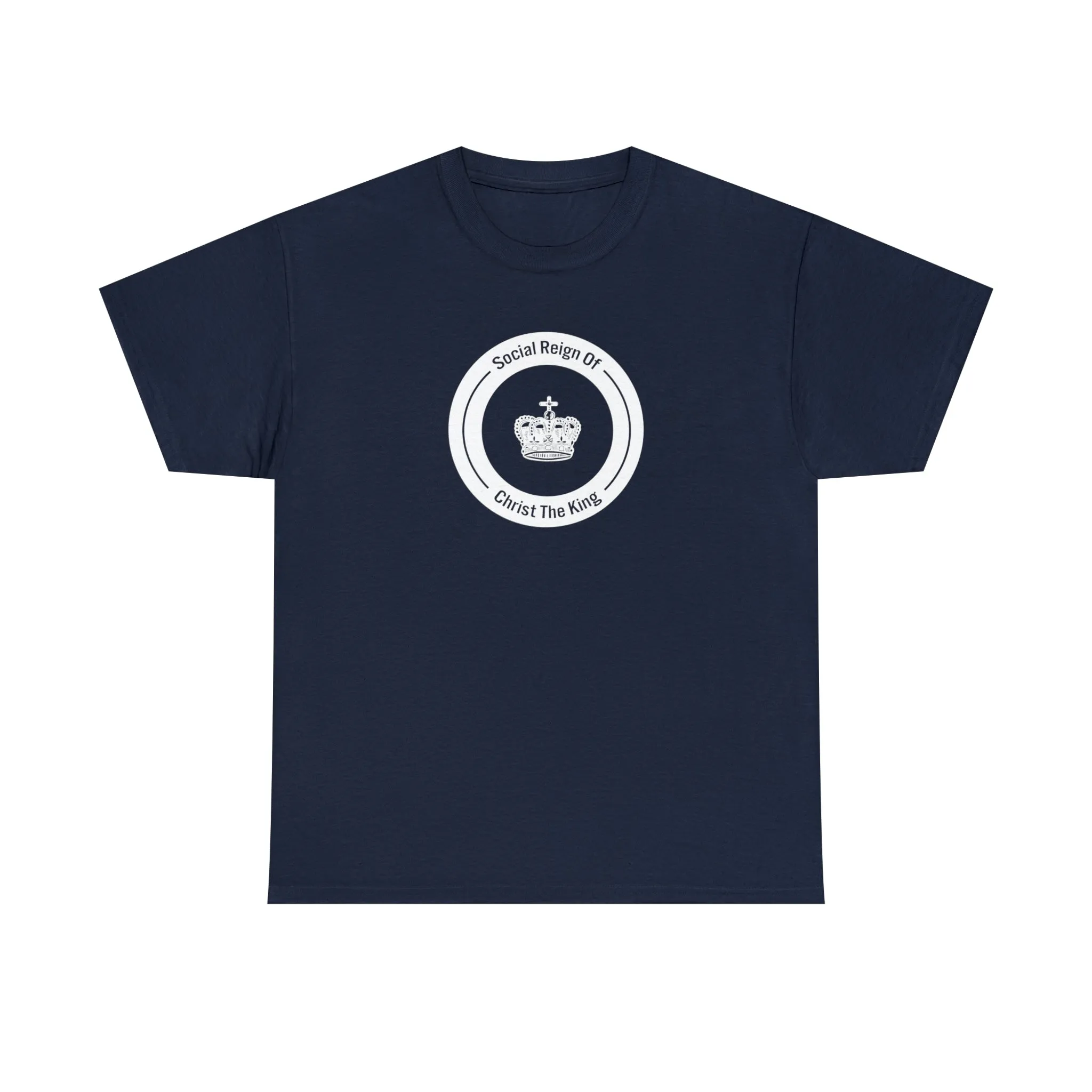 Social Reign of Christ the King woman's White Circle t-shirt