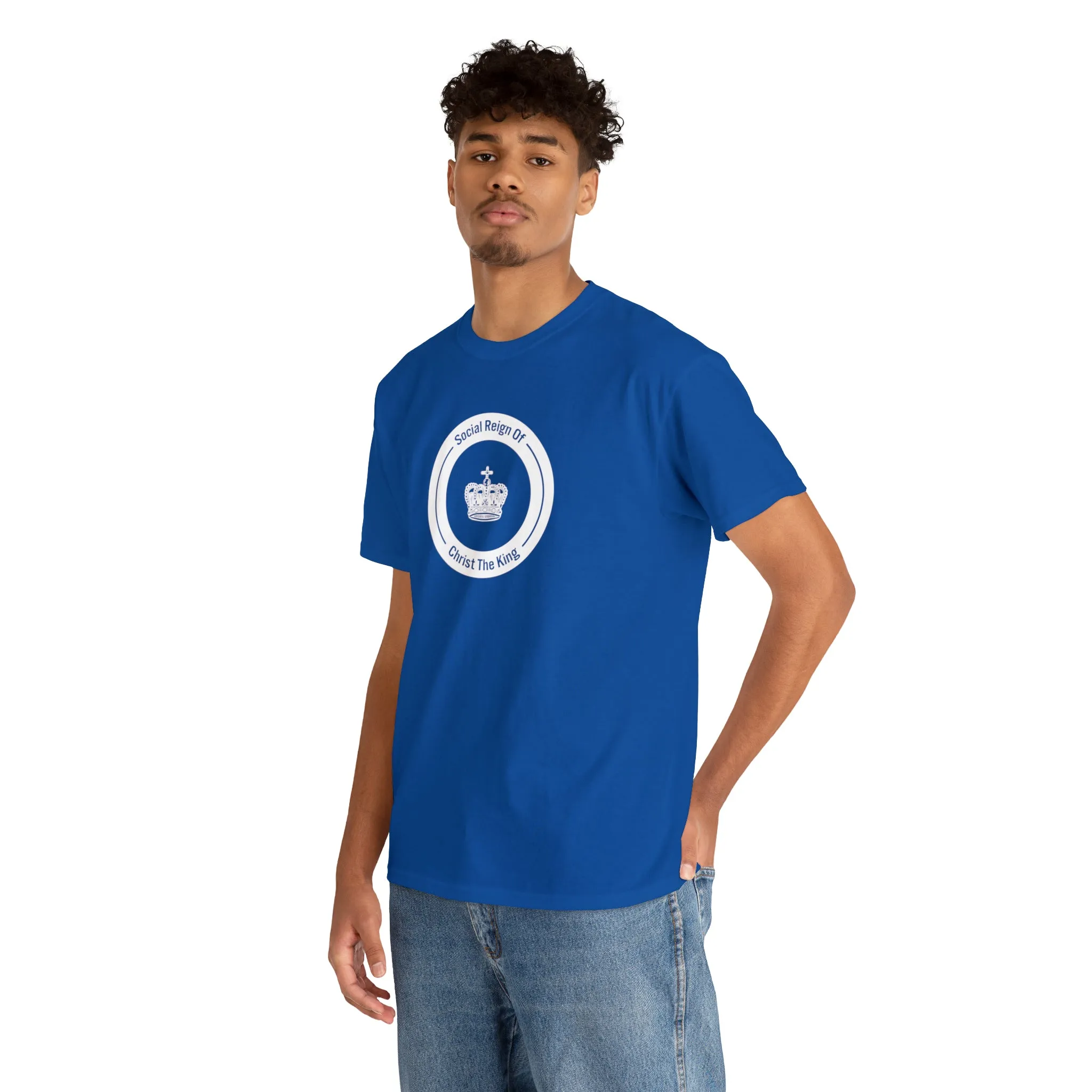 Social Reign of Christ the King woman's White Circle t-shirt