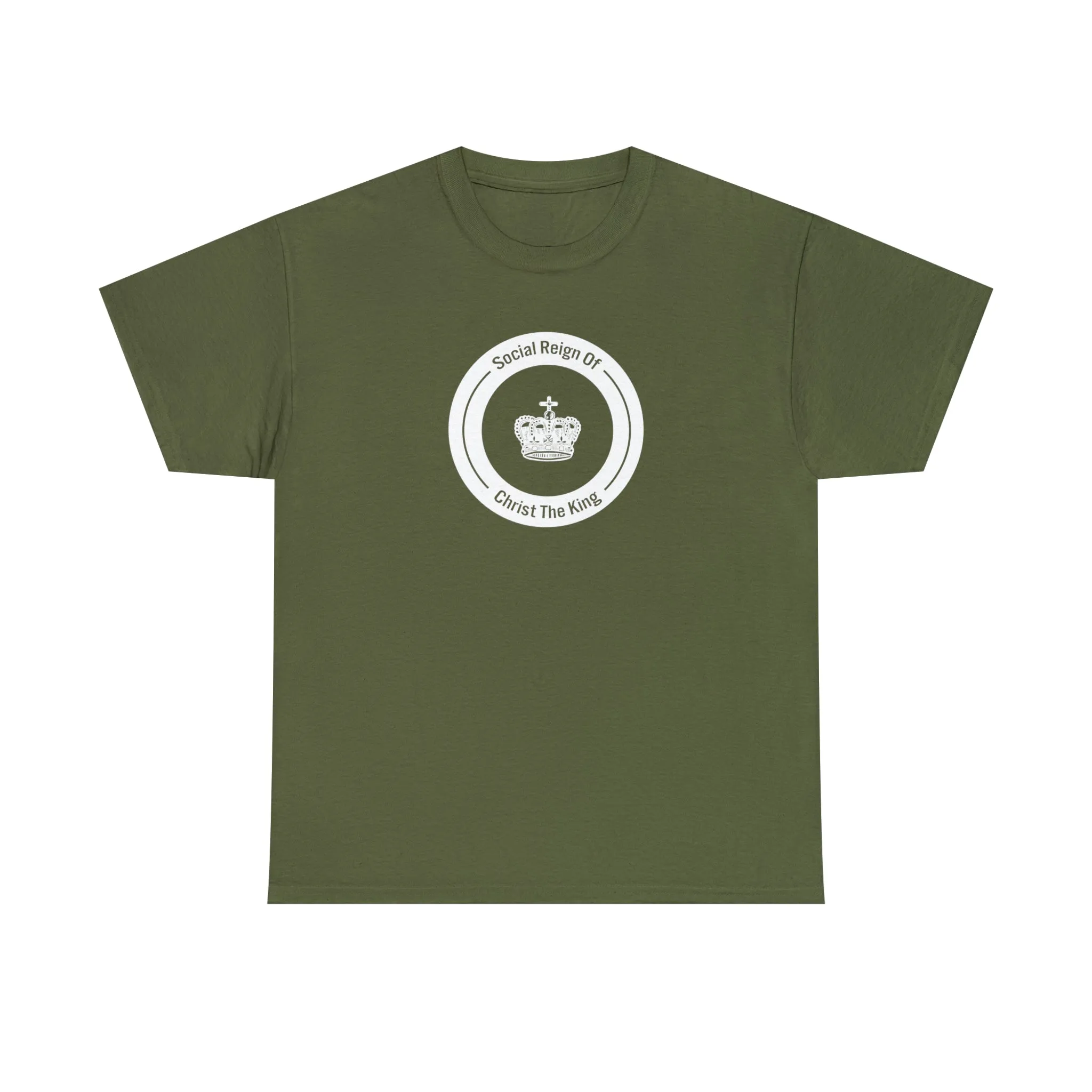 Social Reign of Christ the King woman's White Circle t-shirt