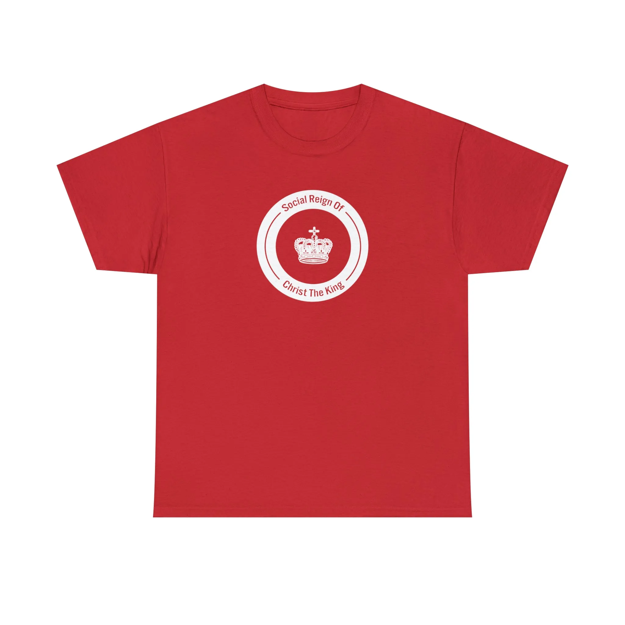 Social Reign of Christ the King woman's White Circle t-shirt