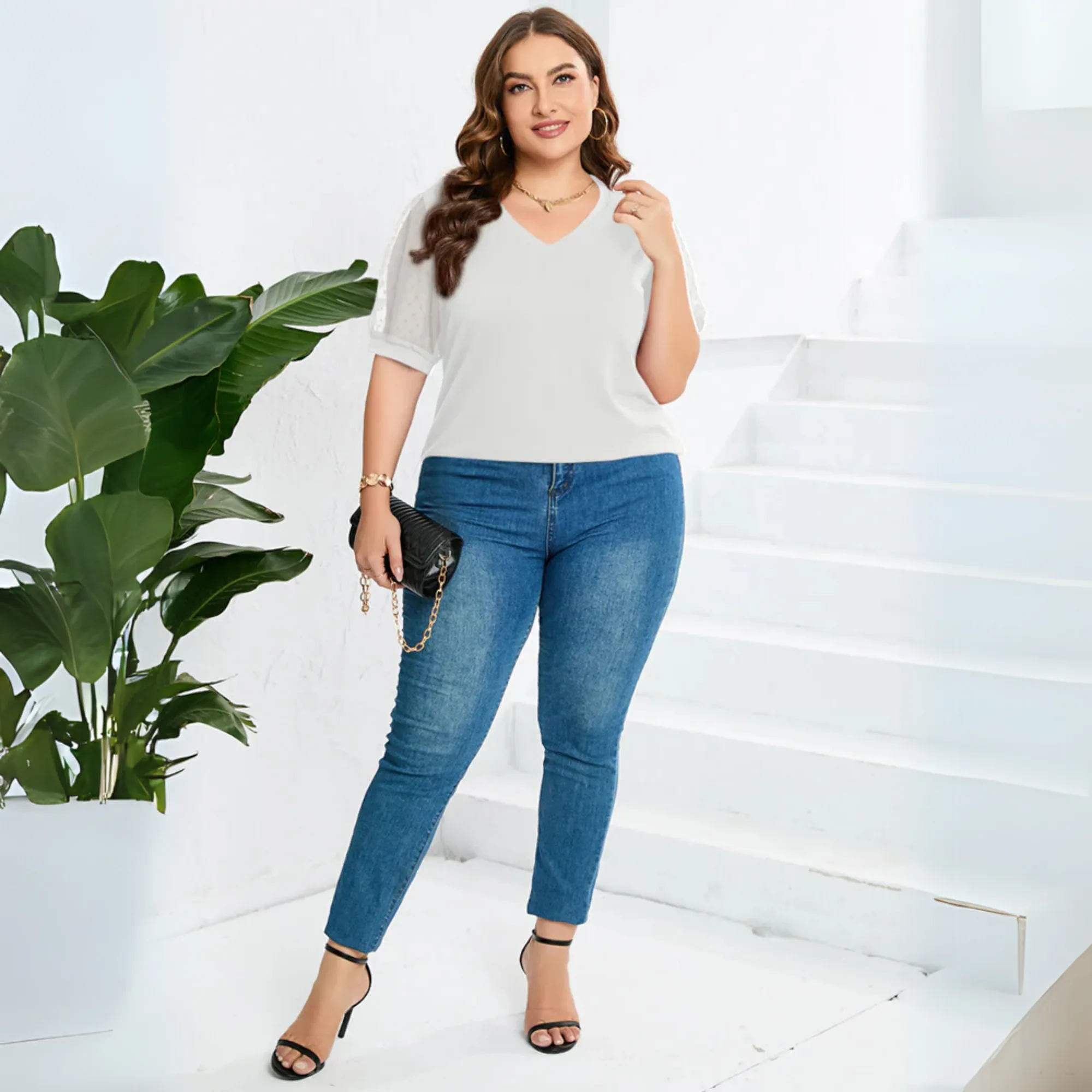 Sophora | Elegant V-Neck Top
