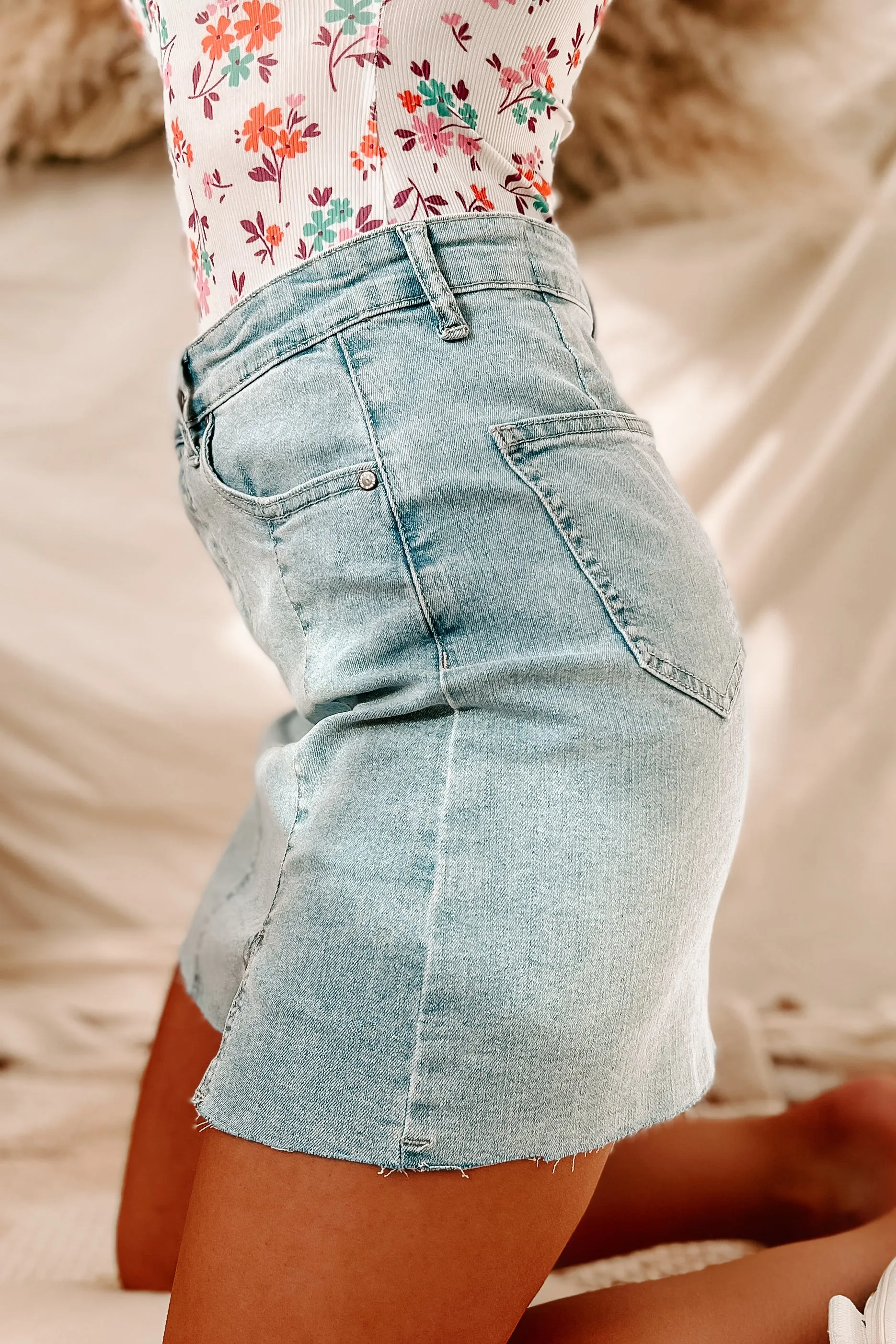 Stay Ready Denim Skirt (Light Denim)