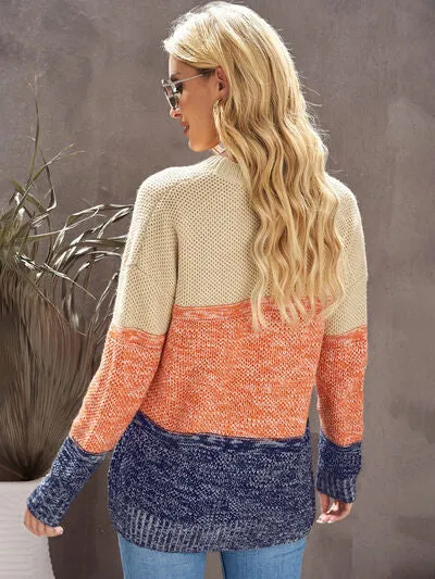 Stella Color Block Dropped Shoulder Sweater