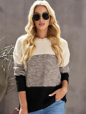 Stella Color Block Dropped Shoulder Sweater